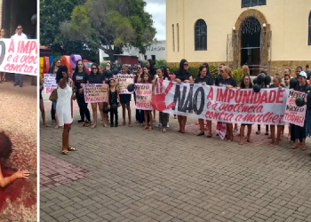 Protesto com 'Banho de Sangue' pede justiça para professora torturada em Altos
